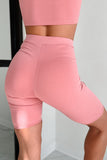 Shesways®Hustle For The Muscle High Waist Biker Shorts (Rose)