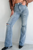 Shesways®Walker High Rise Distressed Straight Leg Jeans (Medium)