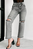 Shesways®What A Rush High Rise Distressed Special A Mom Jeans (Grey)