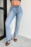 Shesways®Cressida Mid-Rise Sneak Peek Bootcut Jeans (Light Wash)