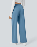 Flex High-Waisted Straight-Leg Work Pants – 4-Way Stretch Business Casual Pants with Pockets