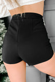 Shesways®The Show Must Go On Fitted Rhinestone Embellished Shorts (Black)