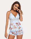 Shesways® Lace Floral Pajama Lounge Set