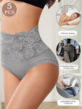 High Waist Cotton Panties for Women – Breathable Lace Trim Briefs, Comfortable & Flattering