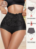 High Waist Cotton Panties for Women – Breathable Lace Trim Briefs, Comfortable & Flattering