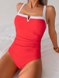 Shesways® V-Wire Colorblock One-Piece Swimsuit