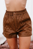 Shesways®Higher Class Faux Leather Shorts (Caramel Cafe)