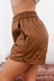 Shesways®Higher Class Faux Leather Shorts (Caramel Cafe)