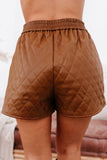 Shesways®Higher Class Faux Leather Shorts (Caramel Cafe)