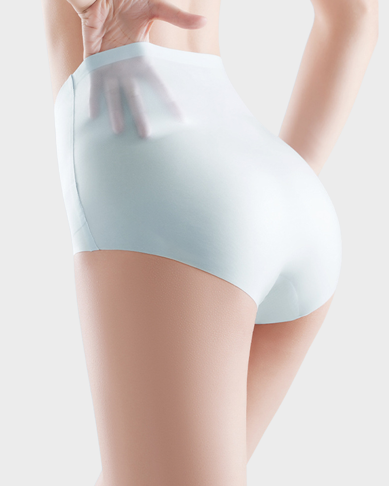 Seamless Ice-Silk High-Waist Tummy Control Panties (4/6 Pack)