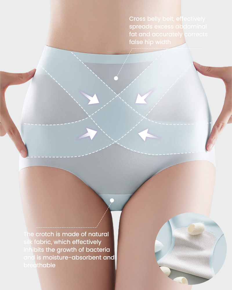 Seamless Ice-Silk High-Waist Tummy Control Panties (4/6 Pack)