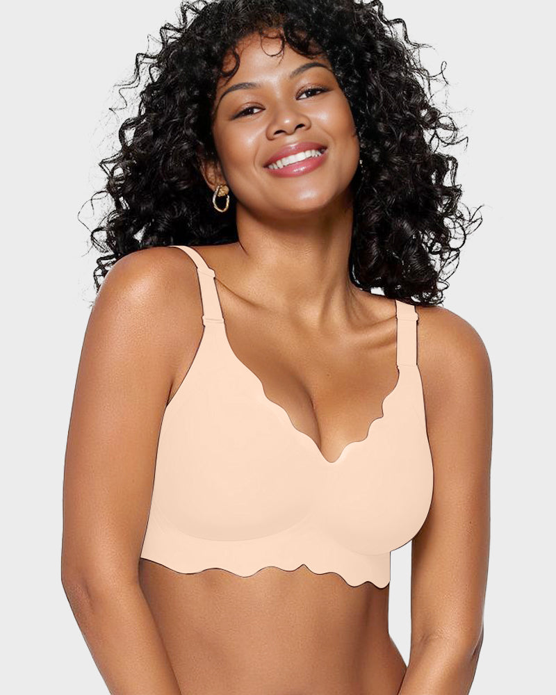 Shesways® Soft Full Coverage Scalloped Wireless Jelly Bra