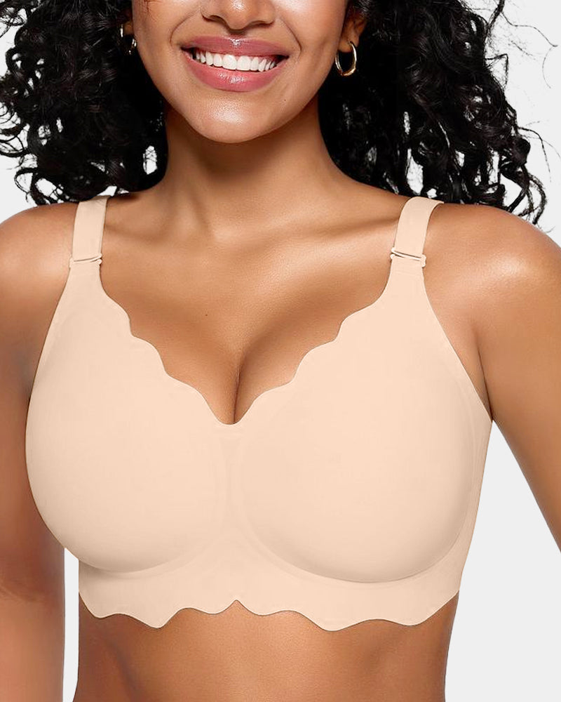 Shesways® Soft Full Coverage Scalloped Wireless Jelly Bra