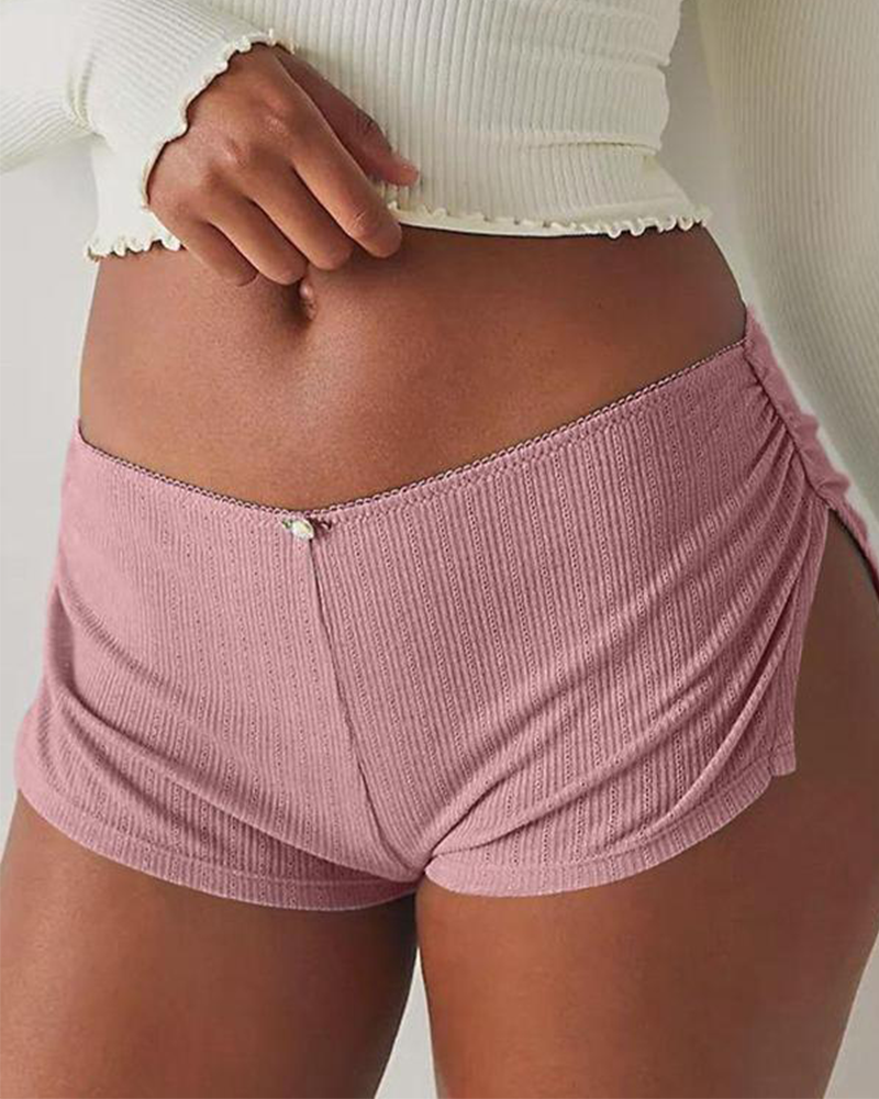 Shesways® Y2K Side Slit Micro Shorts for Women – Slim Fit Pajama Bottoms