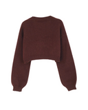 Shesways® Gingerbread Open Front Cropped Cardigan Sweater
