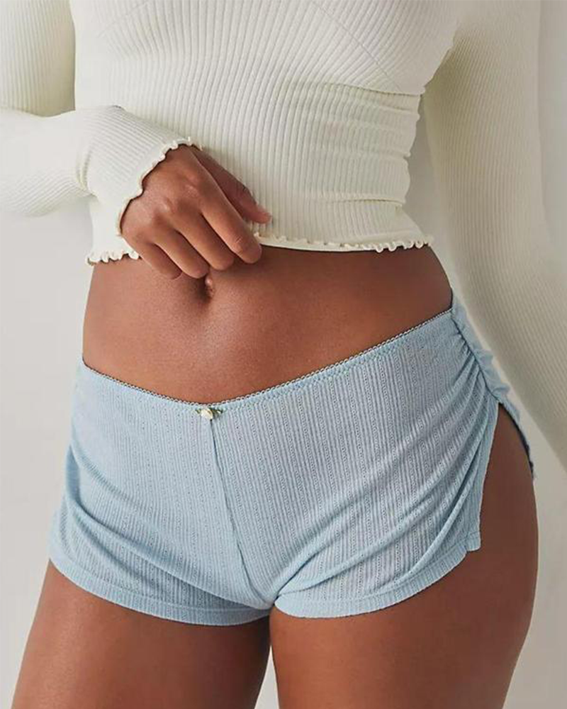 Shesways® Y2K Side Slit Micro Shorts for Women – Slim Fit Pajama Bottoms