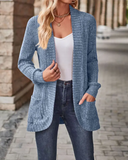 Shesways®  Women's Open Front Chunky Knit Cardigan with Pockets – Long Sleeve Casual Sweater Coat
