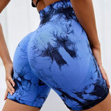 Shesways® Tie-Dye High Waist Hip Lift Bike Shorts