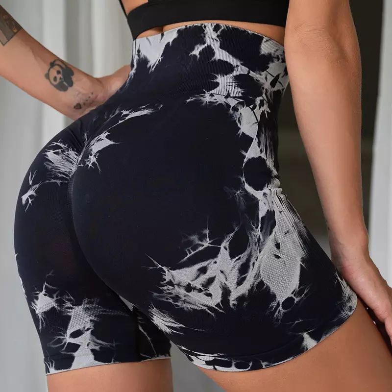 Shesways® Tie-Dye High Waist Hip Lift Bike Shorts
