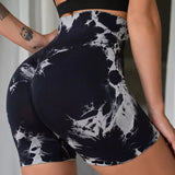 Shesways® Tie-Dye High Waist Hip Lift Bike Shorts