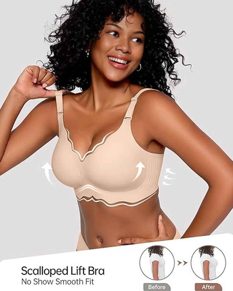 Shesways® Soft Full Coverage Scalloped Wireless Jelly Bra