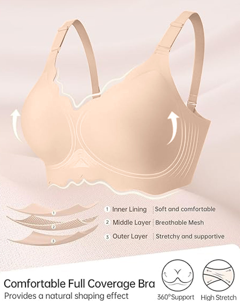 Shesways® Soft Full Coverage Scalloped Wireless Jelly Bra