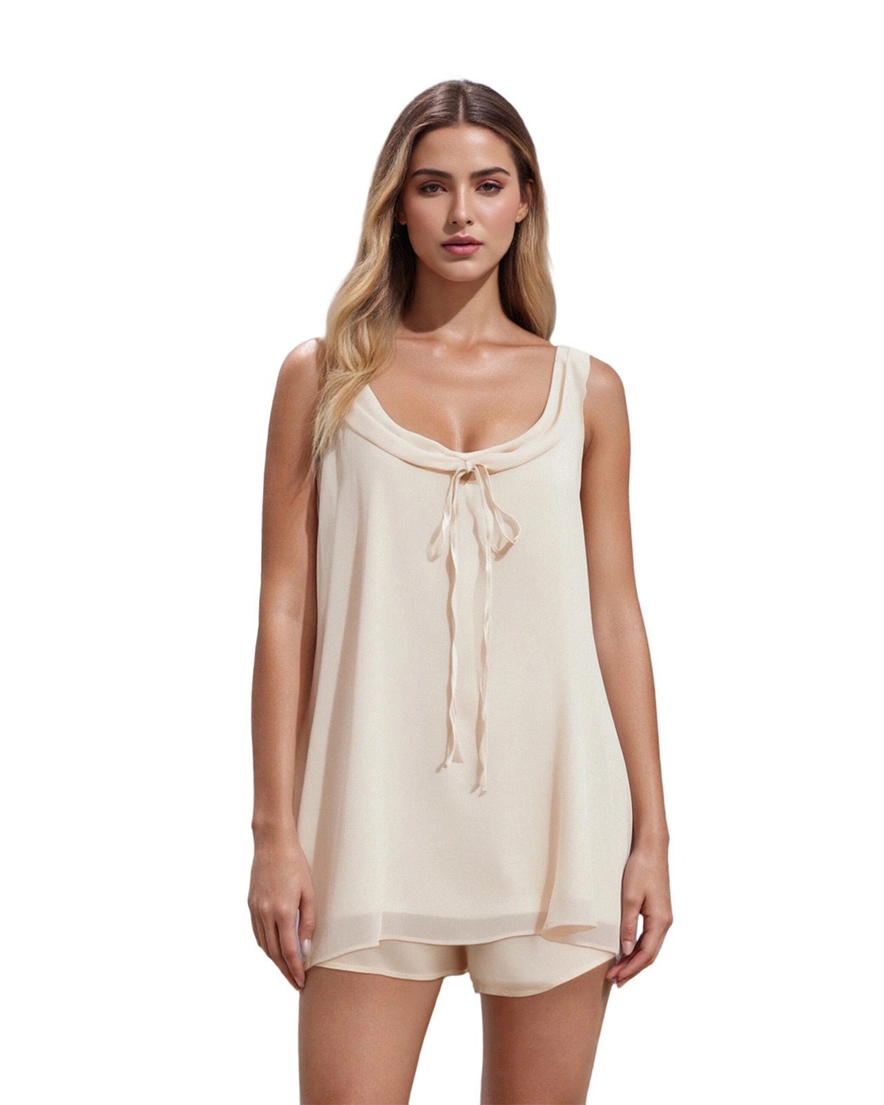 Cotton Crop Top-Flow Pant Two‑Piece Set