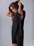 Oversized Short‑Sleeve Pullover Hoodie