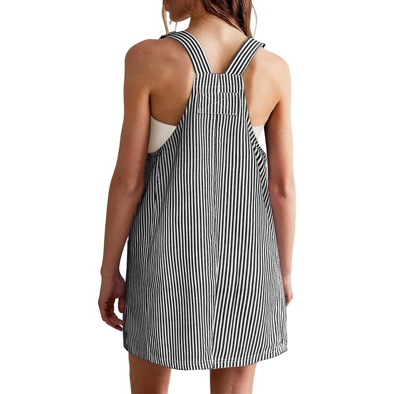 Casual Striped Denim Dress