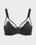 Shesways® Full Coverage Lace Black Minimizer Bra