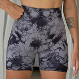 Shesways® Tie-Dye High Waist Hip Lift Bike Shorts
