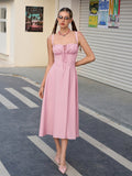 Shesways® Ruched Bust Split Thigh Cami Dress