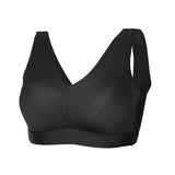 Shesways®"Feel like not wearing one" Plus Size Wireless Sports Bra - Black