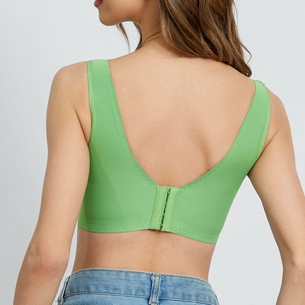 Shesways®"Feel like not wearing one" Plus Size Wireless Sports Bra - Green