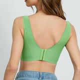 Shesways®"Feel like not wearing one" Plus Size Wireless Sports Bra - Green