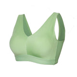 Shesways®"Feel like not wearing one" Plus Size Wireless Sports Bra - Green