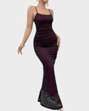 Shesways® Elegant Mesh Layered Cami Mermaid Maxi Dress