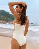 Shesways®Elegant Cut-Out One-Piece with Gold Accents Swimsuit