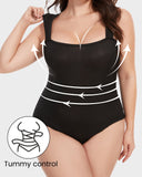 ShesWays® Ribbed Strappy Square Neck Bodysuits