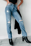 Shesways®Archie High Rise Distressed Girlfriend Jeans (Medium)