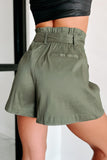 Shesways®Trend Maker Paperbag Waist Shorts (Olive)