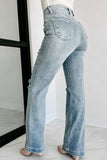 Shesways®Walker High Rise Distressed Straight Leg Jeans (Medium)