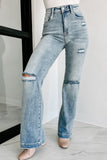 Shesways®Walker High Rise Distressed Straight Leg Jeans (Medium)