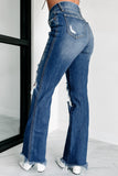 Shesways®Genevieve High Rise Distressed Straight Leg Jeans (Medium)
