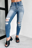 Shesways®Just Like Magic Mid-Rise Distressed Skinny Jeans (Medium)