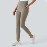 High Waisted Tummy Control Leggings with Side Pockets – 4-Way Stretch.