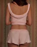 Cotton Crop Top-Flow Pant Two‑Piece Set