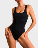 ShesWays® Wide Strap Backless Thong Bodysuit