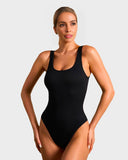 ShesWays® Wide Strap Backless Thong Bodysuit