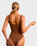 ShesWays® Wide Strap Backless Thong Bodysuit